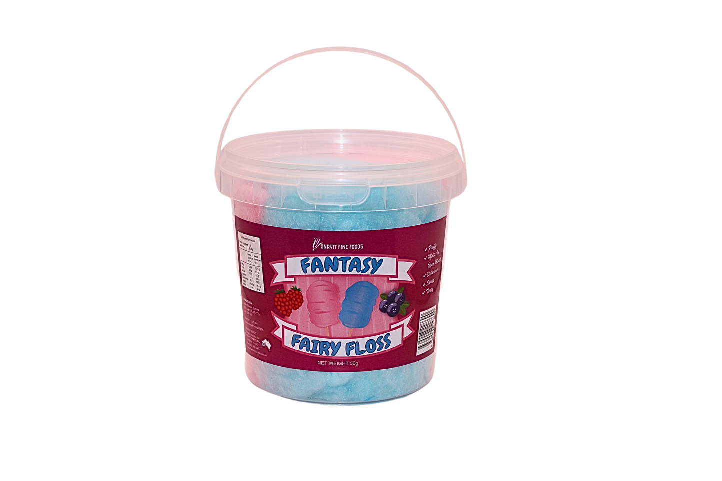 50g Tub - Original Fantasy Fairy Floss - Confectionery Delights